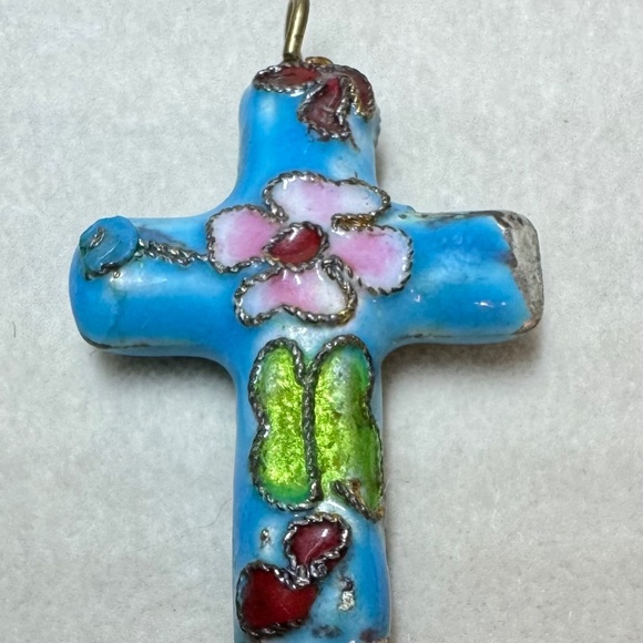 Cloisonné Cross Decorative Cross Pendant - Picture 1 of 2